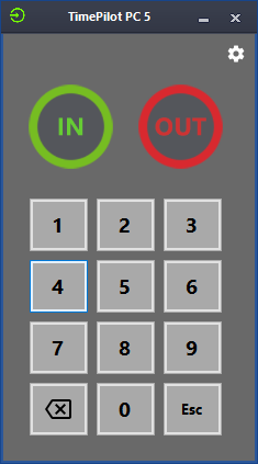 TimePilot PC. Tap or click your ID number and then In or Out. TimePilot PC. Tap or click your ID number and then In or Out.